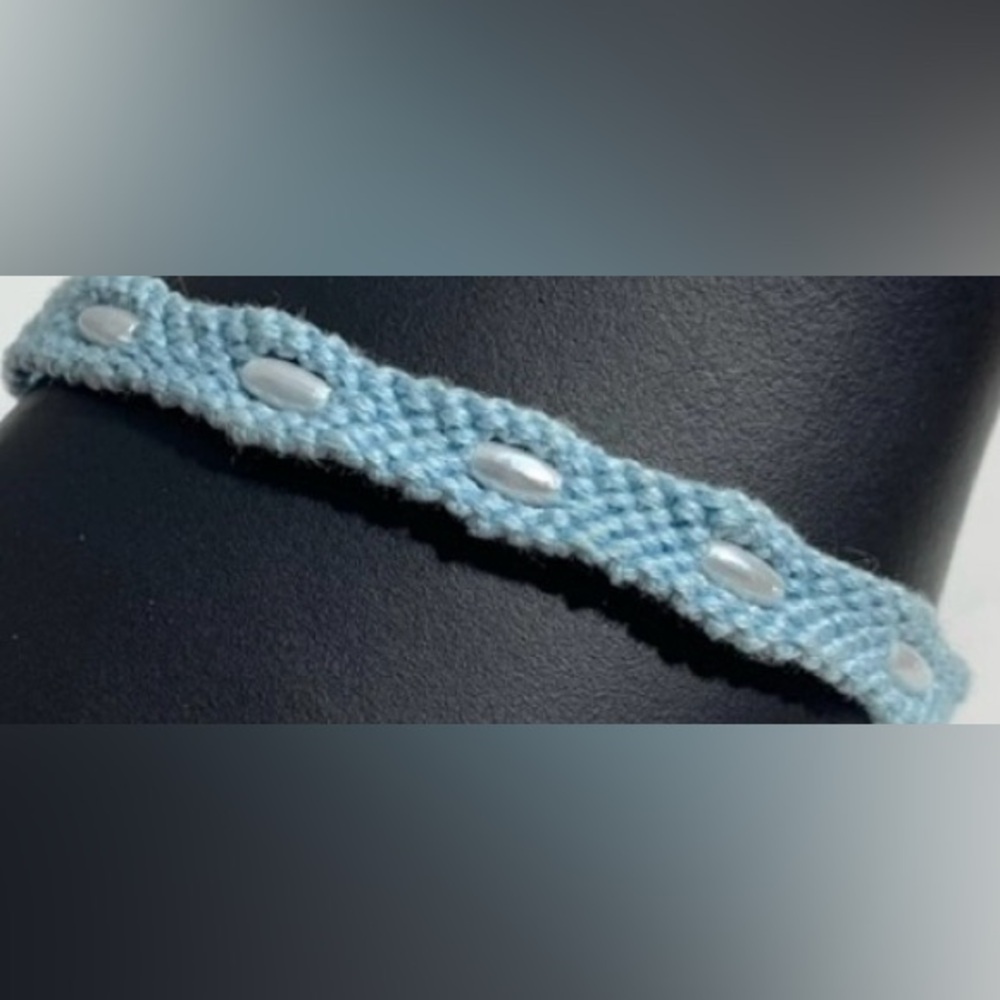 Hand crafted beaded macrame bracelet